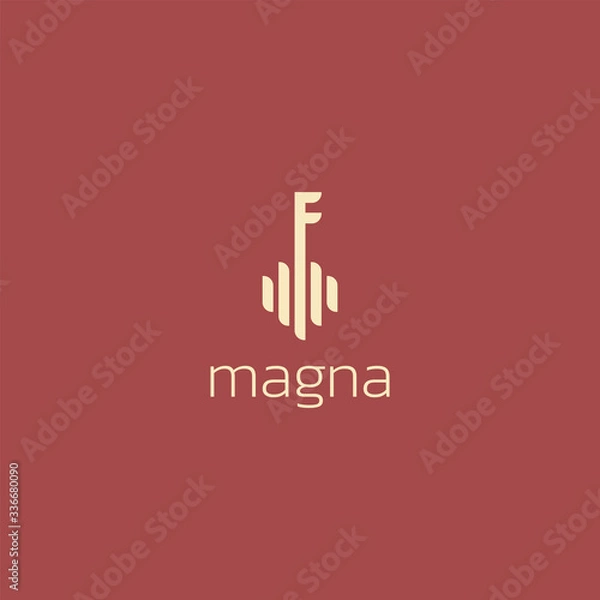 Fototapeta Letter F key logo design vector template	