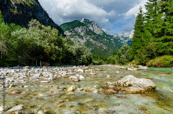 Obraz Soca river, Slovenia, river in the mountains