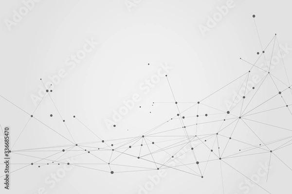 Obraz Abstract connecting dots and lines, Polygonal background, technology design, vector illustrator