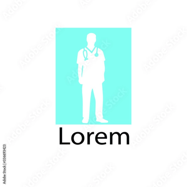 Fototapeta Doctor avatar, doctor profile logo. Round flat icon doctor face. Modern flat design concept for web banners, web sites, printed materials, infographics. Vector illustration