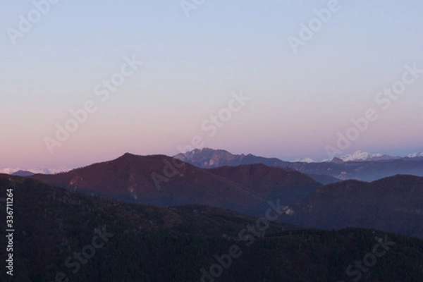 Obraz Sunset over the mountains 2