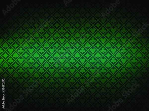 Fototapeta Card suits pattern green design shadow vector illustration