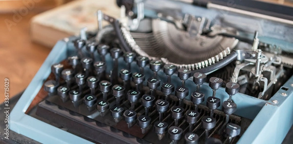 Fototapeta antique typewriter close up of bright picture