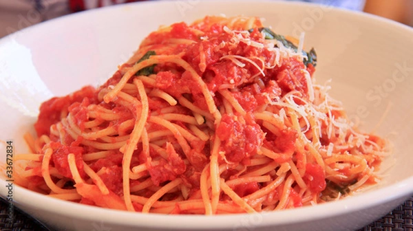 Obraz Spaghetti with Tomato Souce