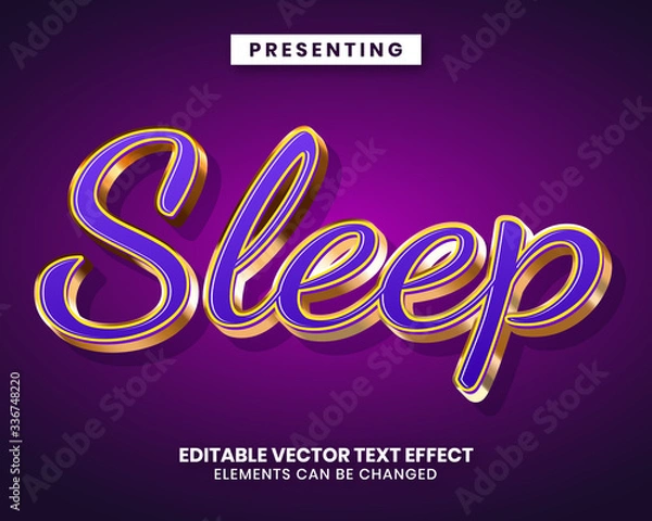 Fototapeta Editable text effect - Shiny purple gold luxury style