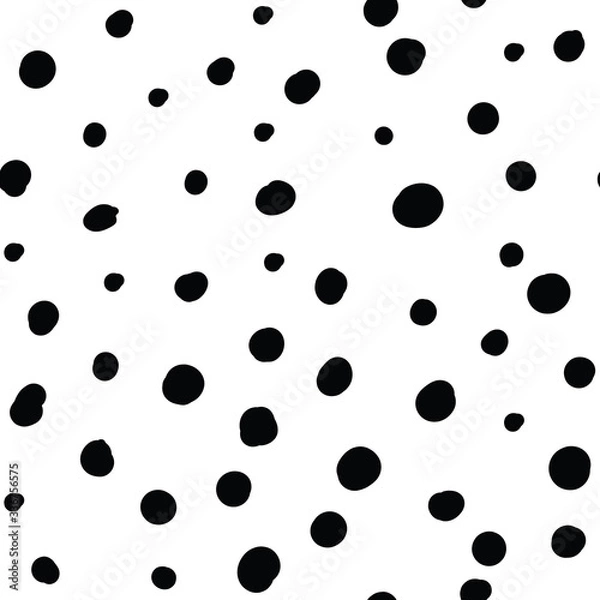 Fototapeta Seamless Pink Dots Repeat Vector Pattern. Hand drawn minimal. Circles.