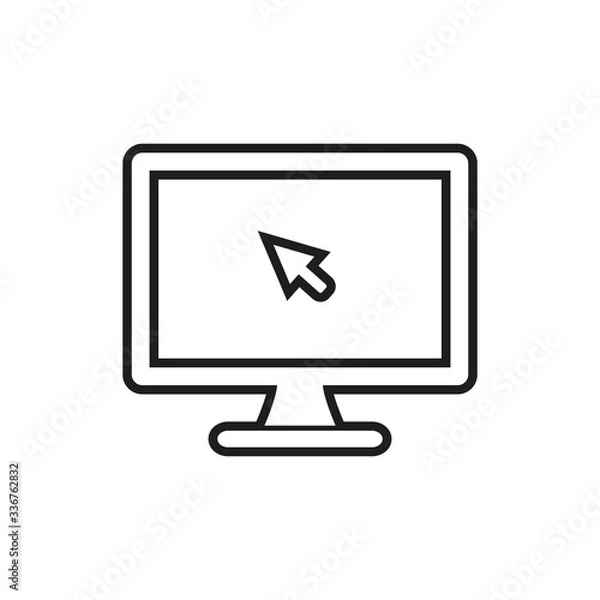Fototapeta Computer Navigation Line Icon. Editable Vector EPS Symbol Illustration.