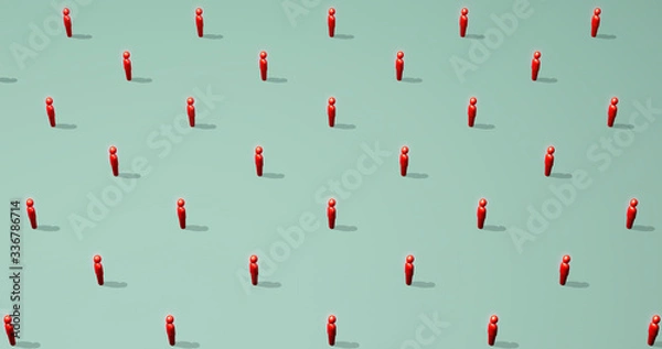 Fototapeta Social distancing coronavirus 3d render