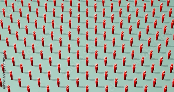 Fototapeta Social distancing coronavirus 3d render