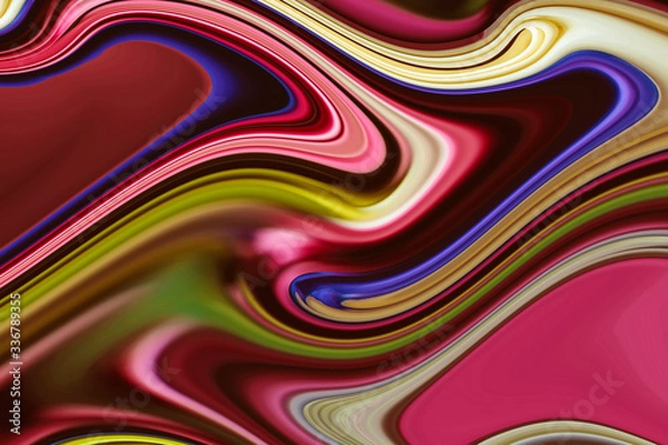 Fototapeta Beautiful futuristic colorful background. Wavy lines, silk fabric.