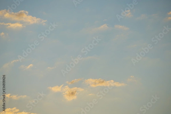 Obraz Beautiful clear blue sky without contrails but small clouds