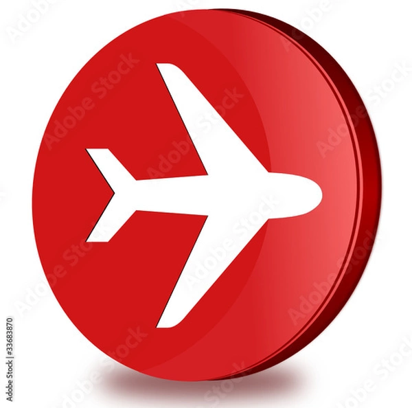 Obraz Airplain glossy icon