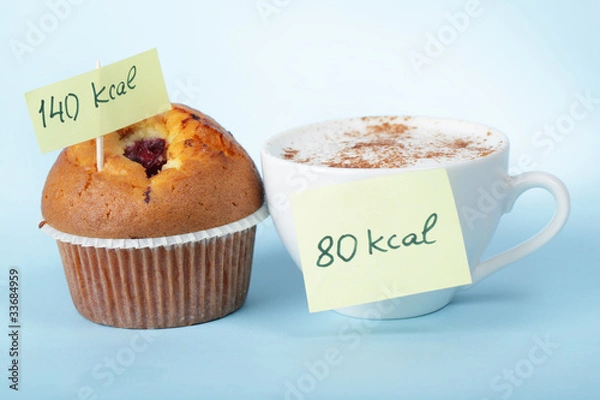 Fototapeta Kawa i muffinka