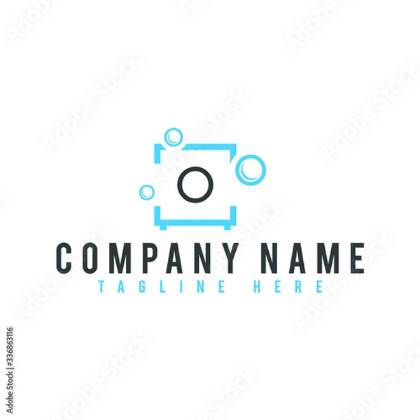 Fototapeta creative wash machine logo design, vector