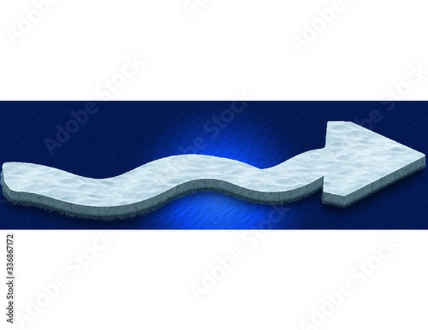 Fototapeta ice 2D arrow on water