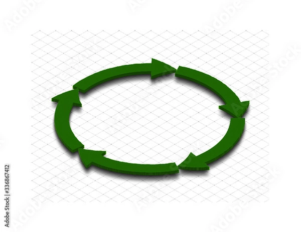 Fototapeta arrows in a 2D circle