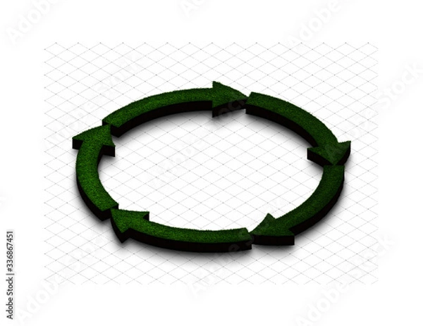 Fototapeta land arrows in a 2D circle