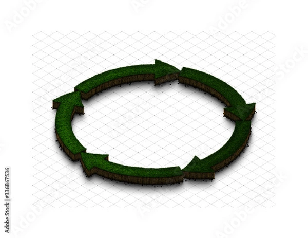 Fototapeta land arrows in a 2D circle