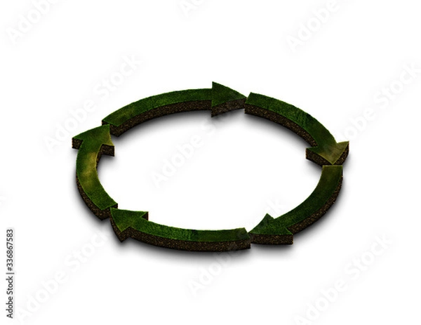 Fototapeta land arrows in a 2D  circle