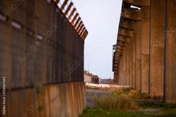 Obraz monorail track in sunset