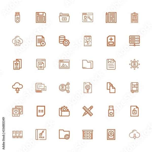Fototapeta Editable 36 file icons for web and mobile