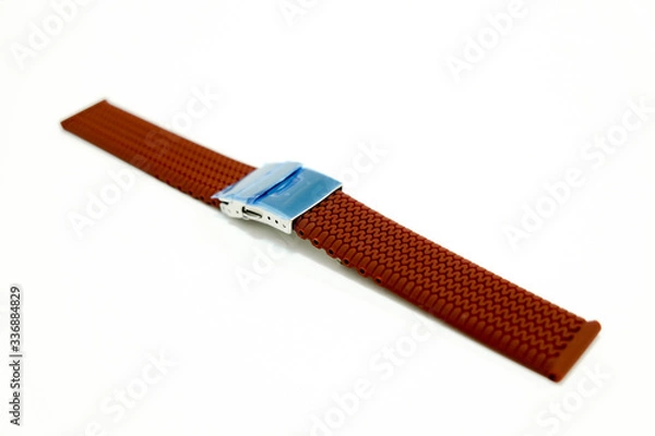 Fototapeta silicone watch strap object isolate on the white background