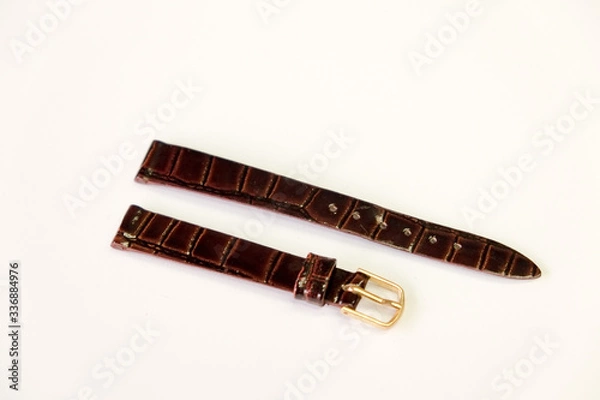 Obraz leather watch strap object isolate on the white background
