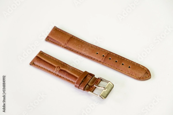 Obraz leather watch strap object isolate on the white background