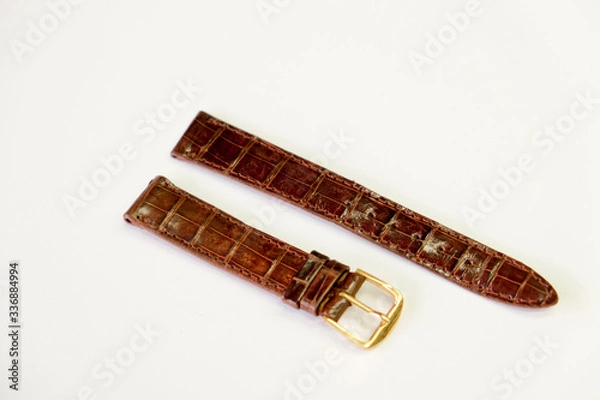 Obraz leather watch strap object isolate on the white background