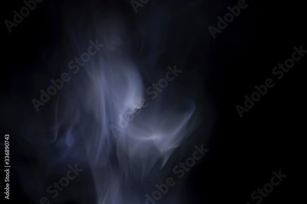 Obraz White smoke on a black background