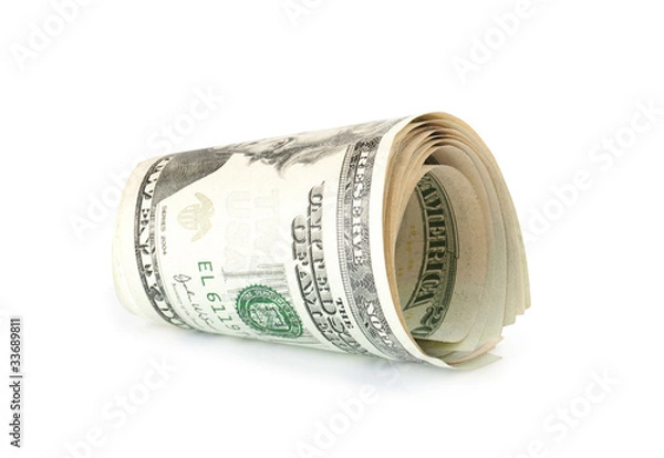 Obraz Convoluted dollar isolated on white