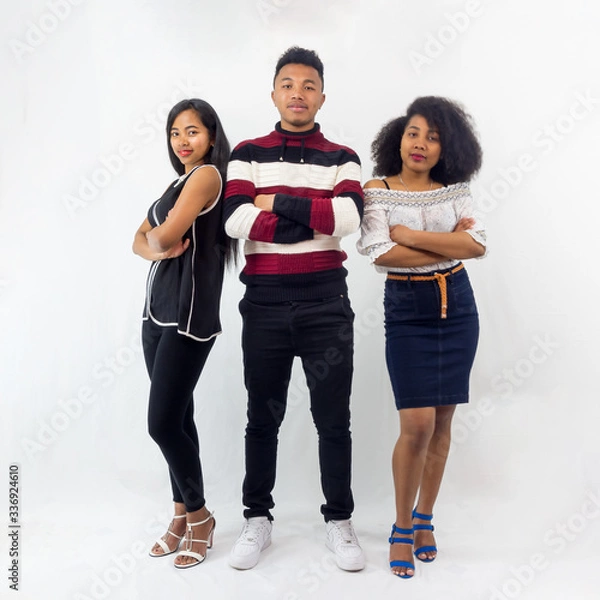 Obraz Three african mixed race people