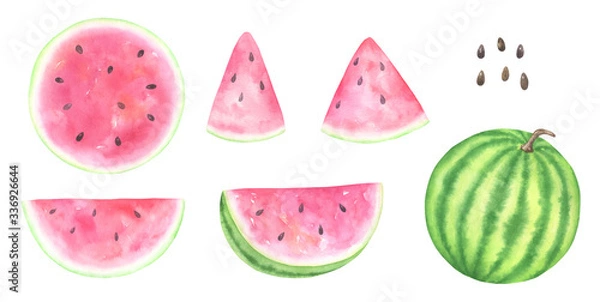 Obraz Akwarela arbuzy zestaw