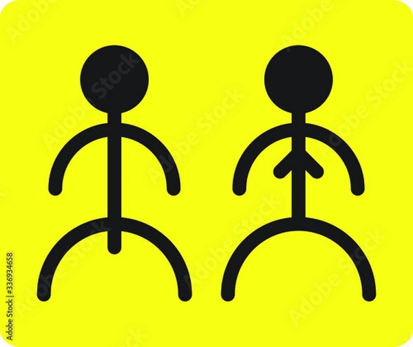 Fototapeta Symbolic image of a man and a woman. Icon, vector graphics.