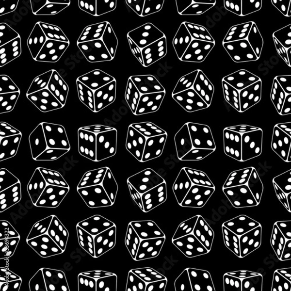 Obraz Dice seamless background pattern. Vector illustration.