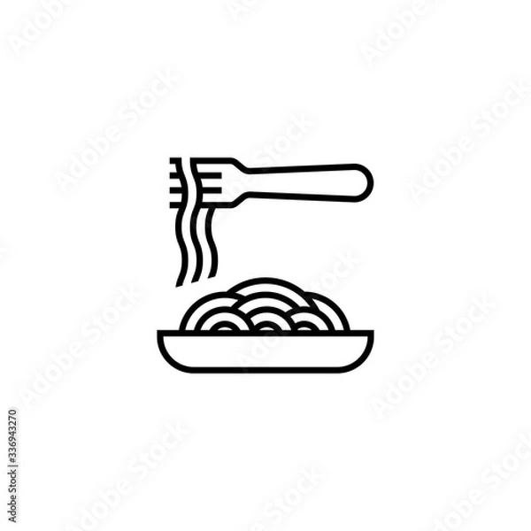 Fototapeta Spaghetti pasta icon. Noodle with fork vector icon. Italian Pasta symbol. Trendy Flat style for graphic design, Web site, UI. EPS10. - Vector illustration
