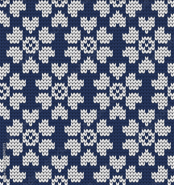 Obraz Vector decorative flower knitted ornament