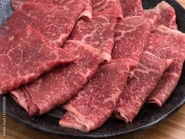 Fototapeta 国産黒毛和牛の薄切り