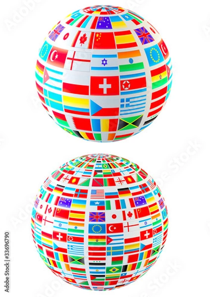 Fototapeta World flags