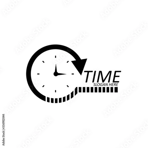 Obraz Clock icon symbol logo design template vector illustration 
