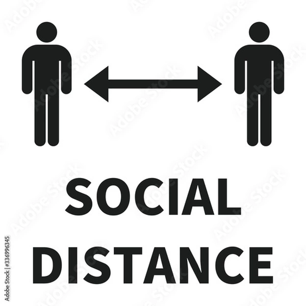 Fototapeta Simple icon representing social distance
