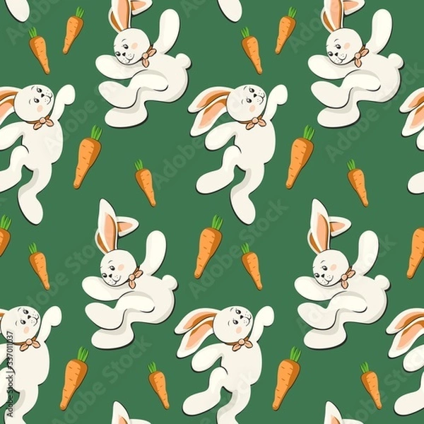 Fototapeta seamless pattern with rabbits