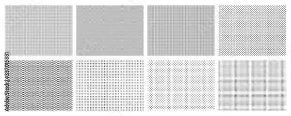 Obraz Wzór kropki bez szwu półtonów. Kropkowana mozaika, teksturę tekstylną sport i zestaw wzorów tła siatki wierszy. Tapeta rastrowa, ilustracja polka punkt graficzny