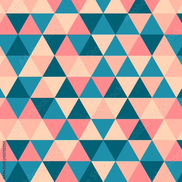 Fototapeta Colorful triangles seamless background pattern illustration. Pastel Colors