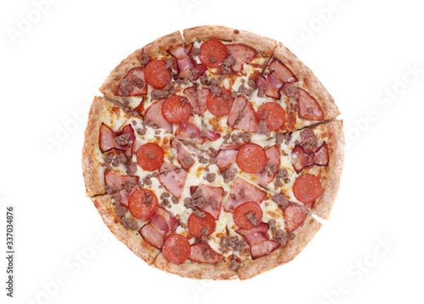 Fototapeta pizza isolated on white background