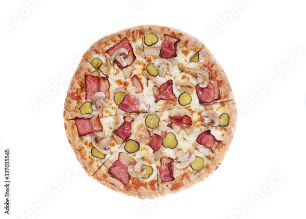Fototapeta pizza on a white background