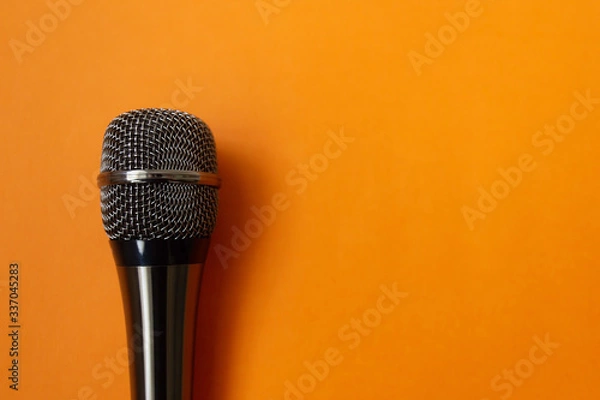 Obraz musical mycraphone on an orange background