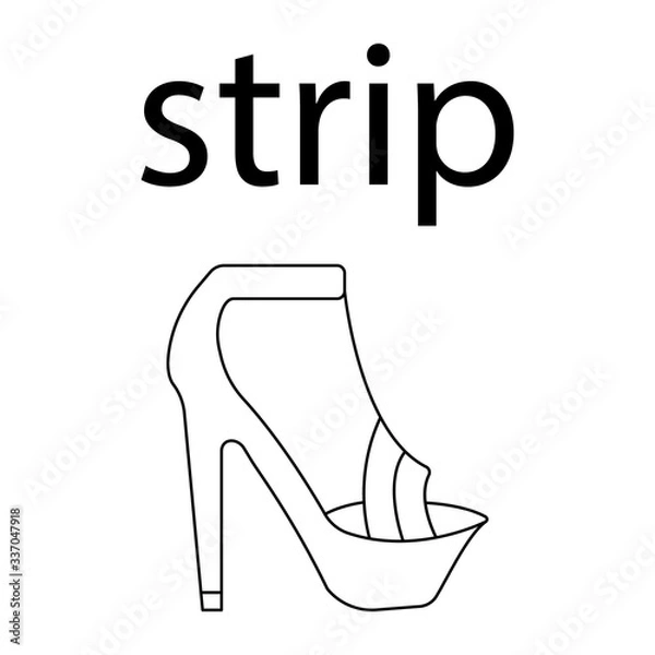 Fototapeta vector flat line icon of woomen designer style strip shoes