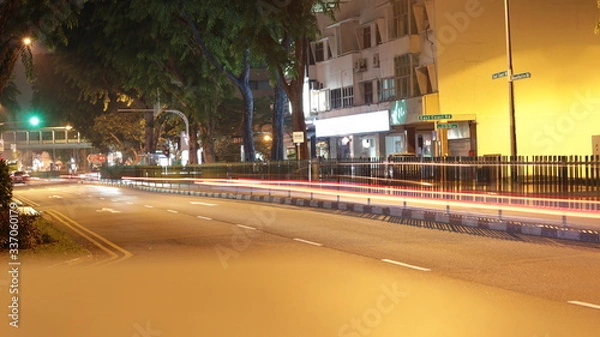 Obraz time lapse traffic at night