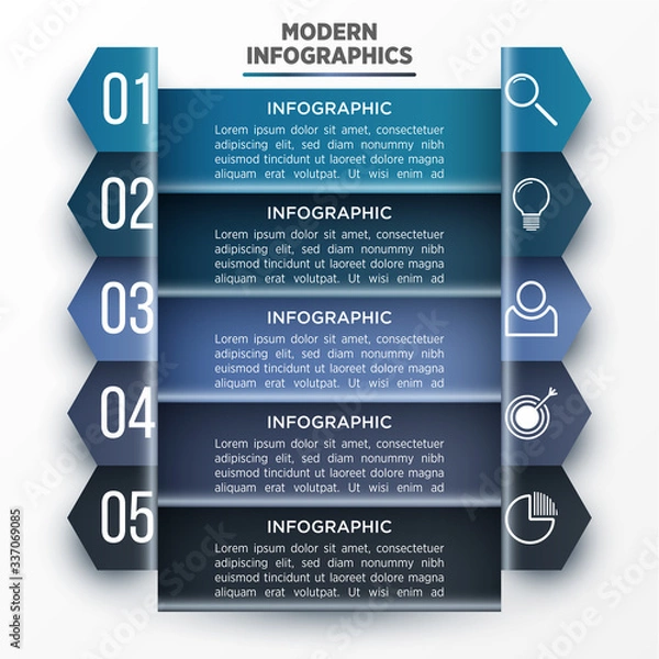 Obraz Vector 3D infographic template for presentation. Business data visualization. Abstract elements. Creative concept for infographic.
